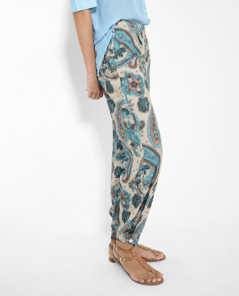 Rareism Women Posrita Multi Straight Fit Ankle Length Paisley Print Trouser