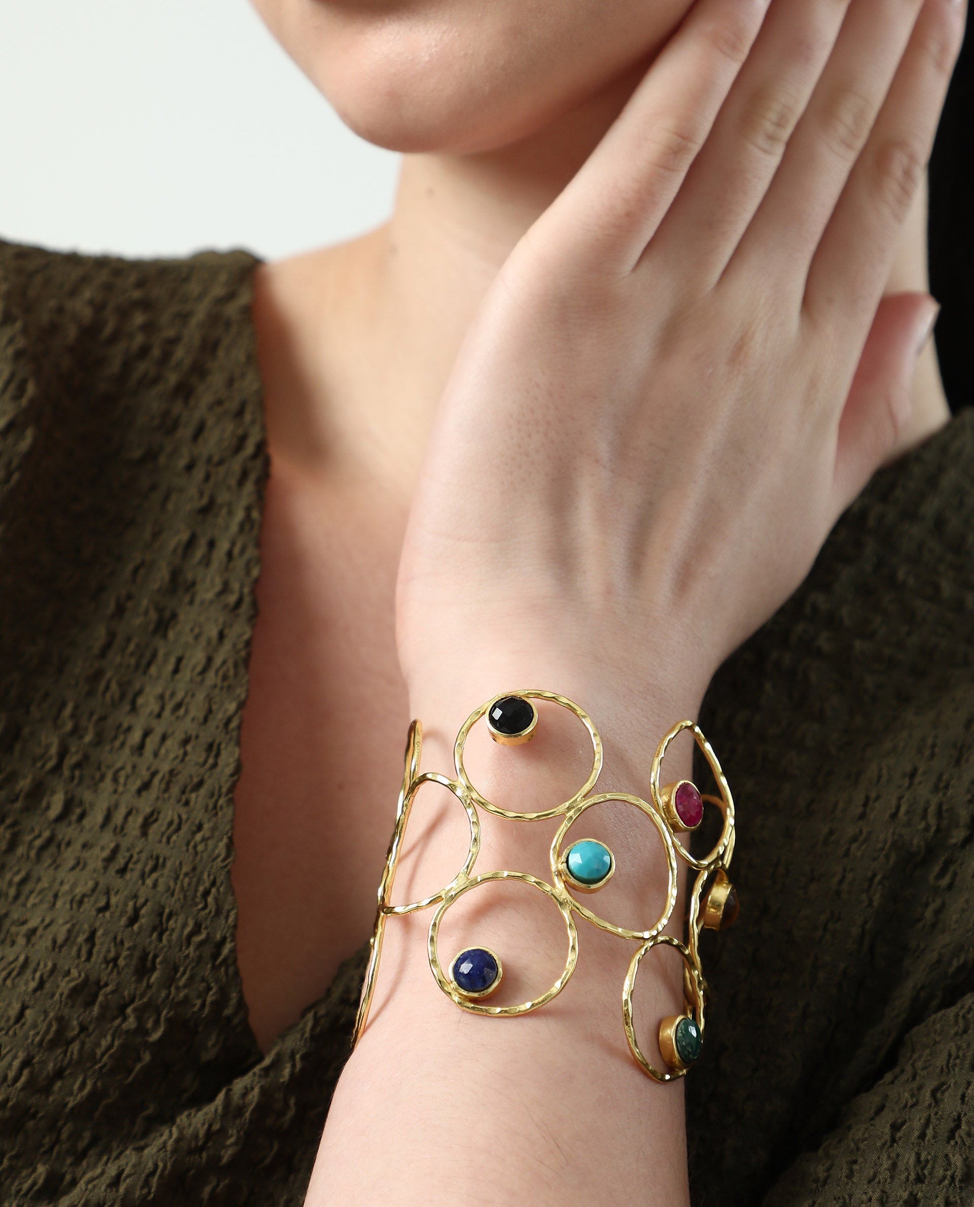 Rareism Women Prism Cuff Gold Bracelet