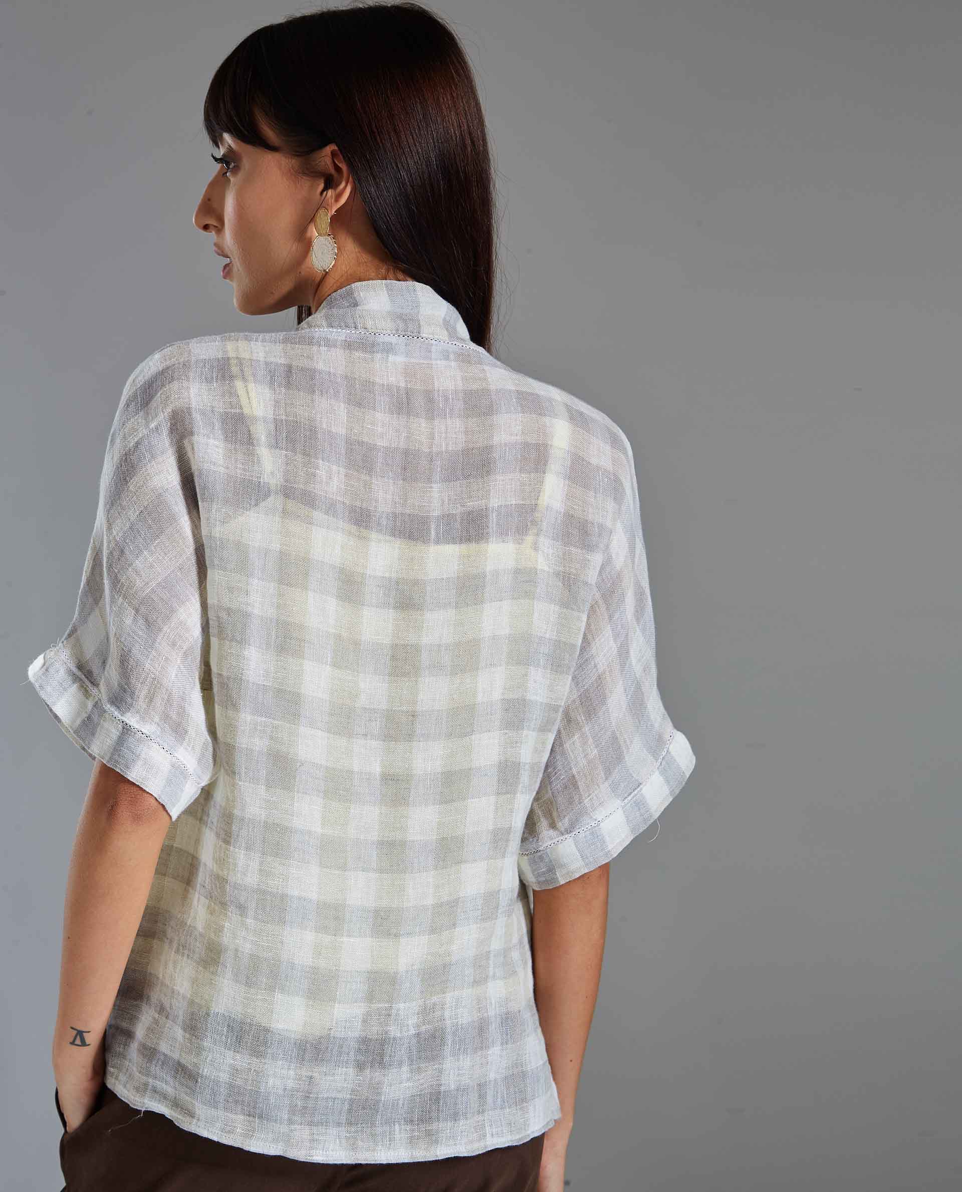Rareism Women Prose Grey Shrug Short Sleeves