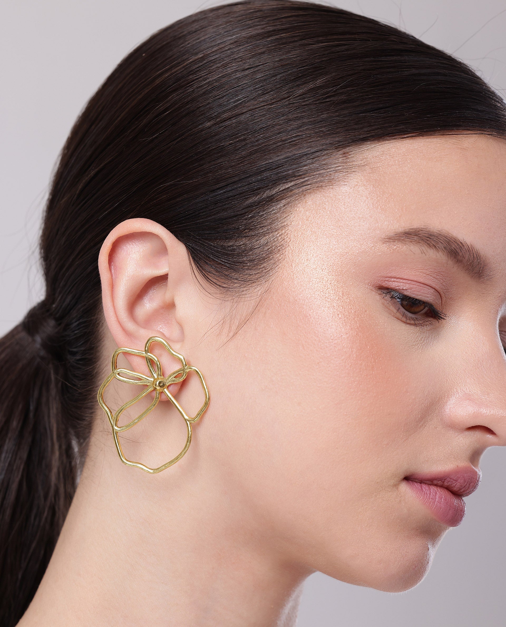 Rareism Women Poppy Gold Earring