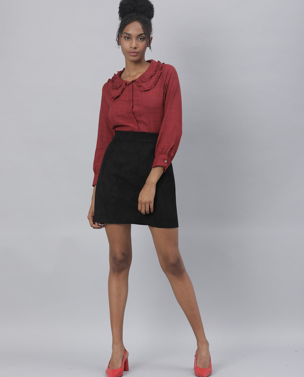 Rareism Women Quote Black Skirt Solid
