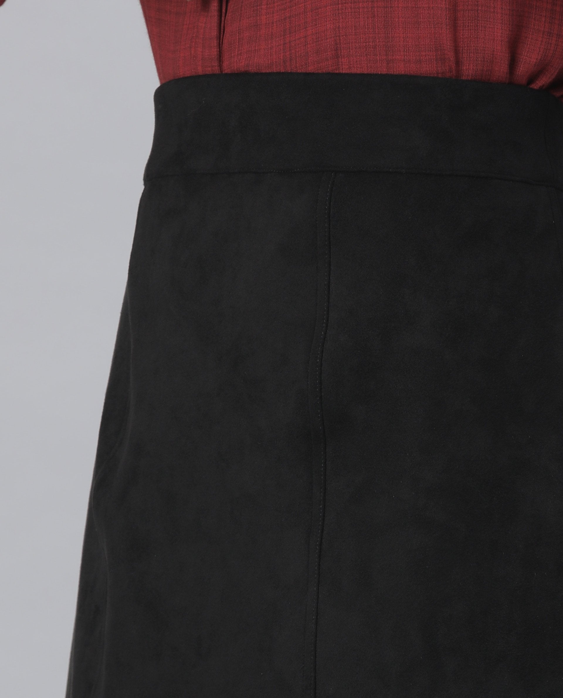 Rareism Women Quote Black Skirt Solid