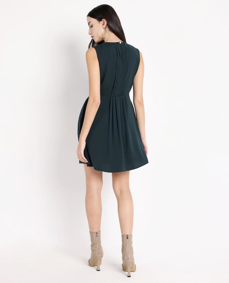 Rareism Women Roux Olive Plain Dress