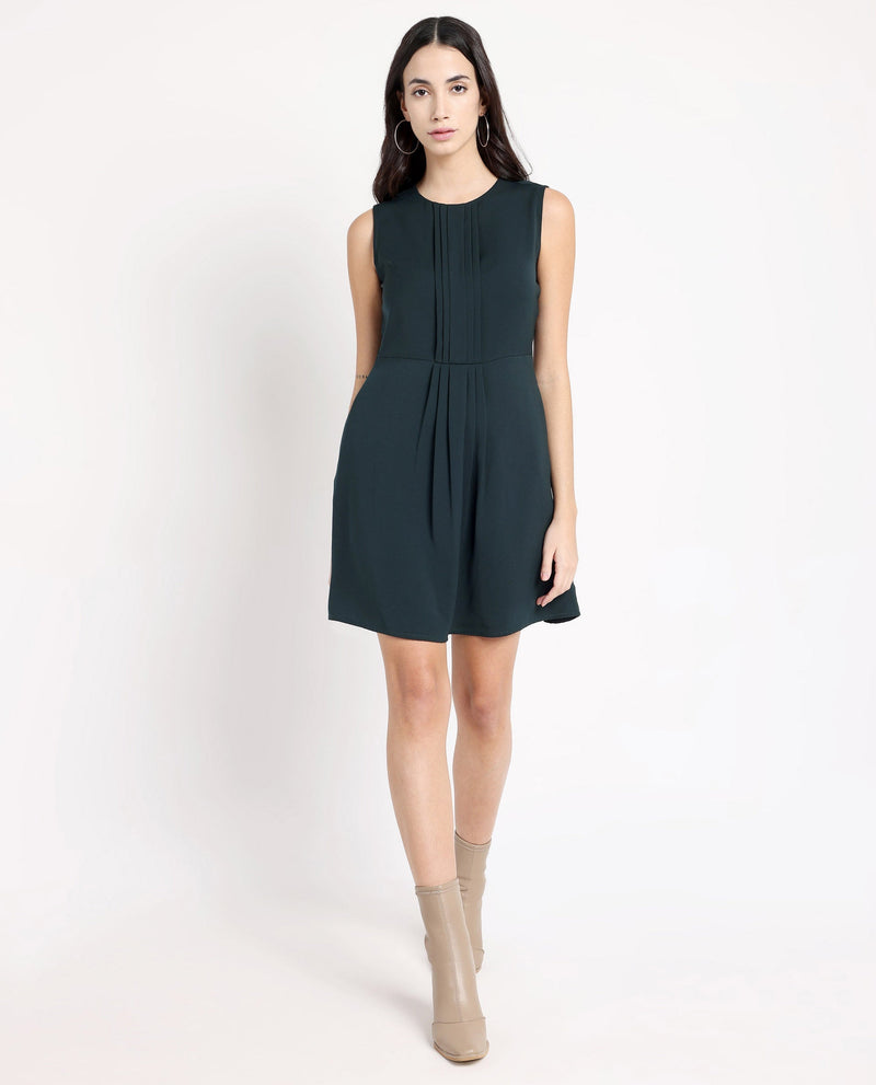 Rareism Women Roux Olive Plain Dress