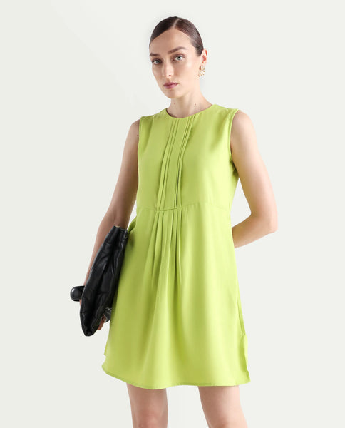 Buy Roux - Green Plain Mini Dress| Rareism