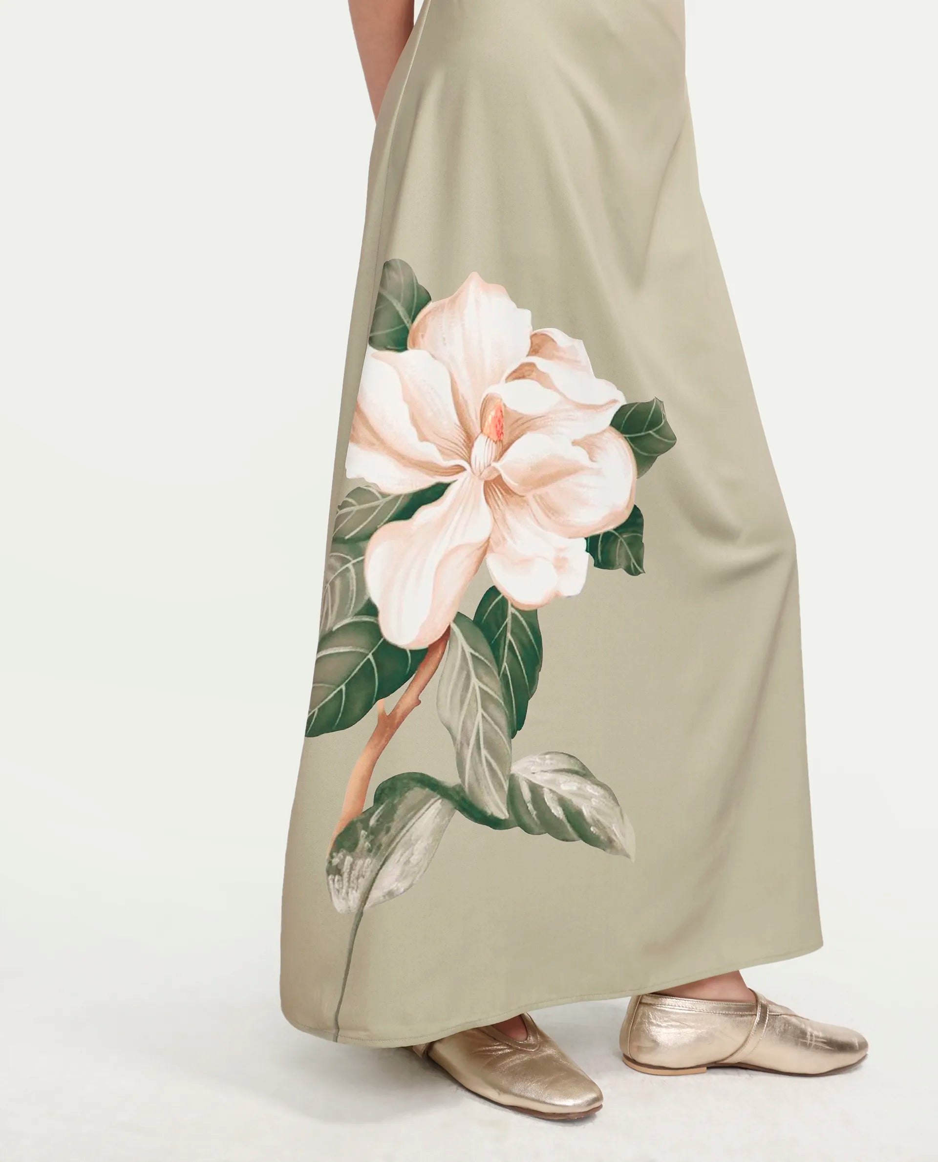 Rareism Women's Avipary Multi Polyester Sleeveless Halter Neck Zipper A-Line Floral Print Dress