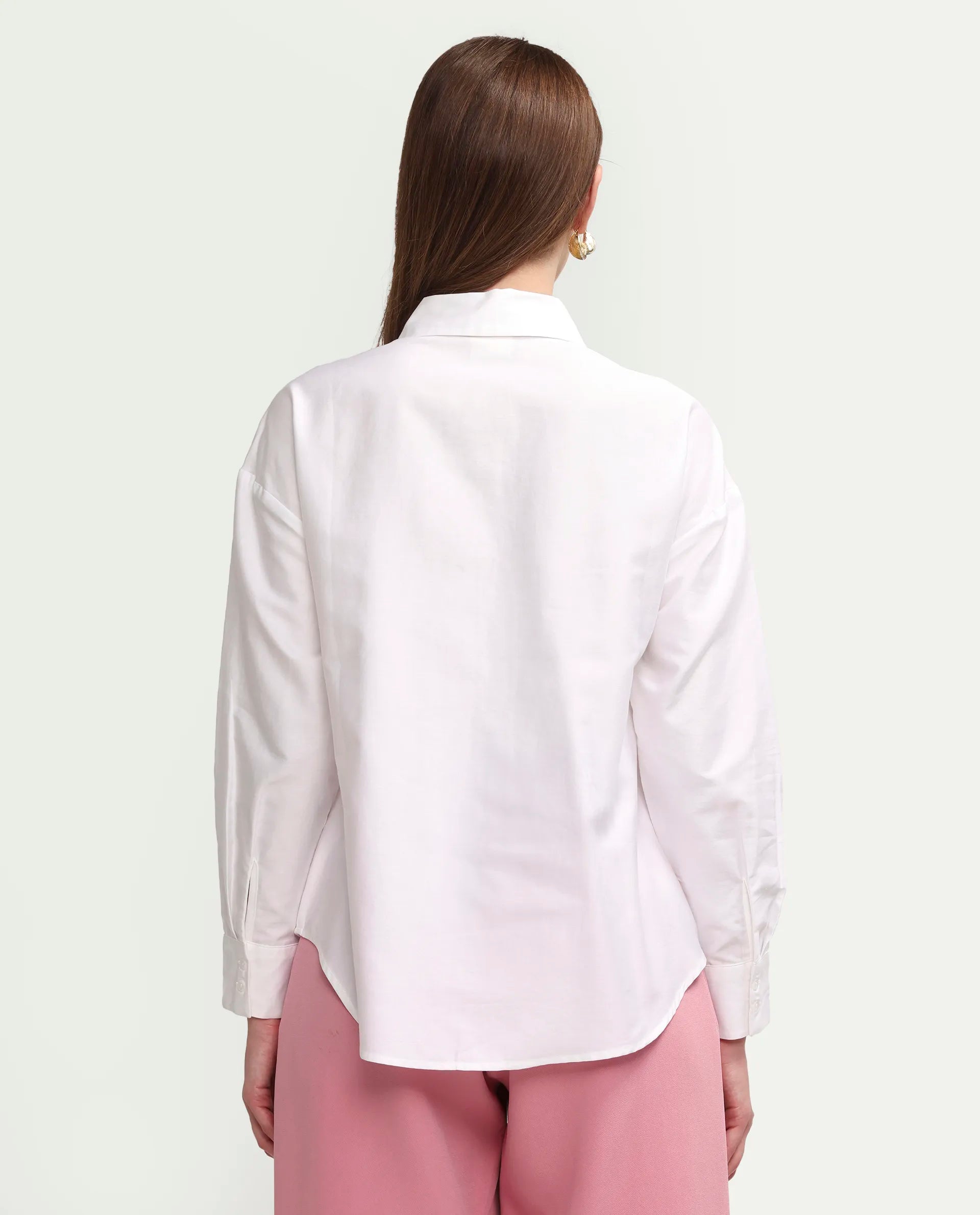 Rareism Women's Aerie Off White Cotton Full Sleeve Oversize Fit Floral Print Shirt