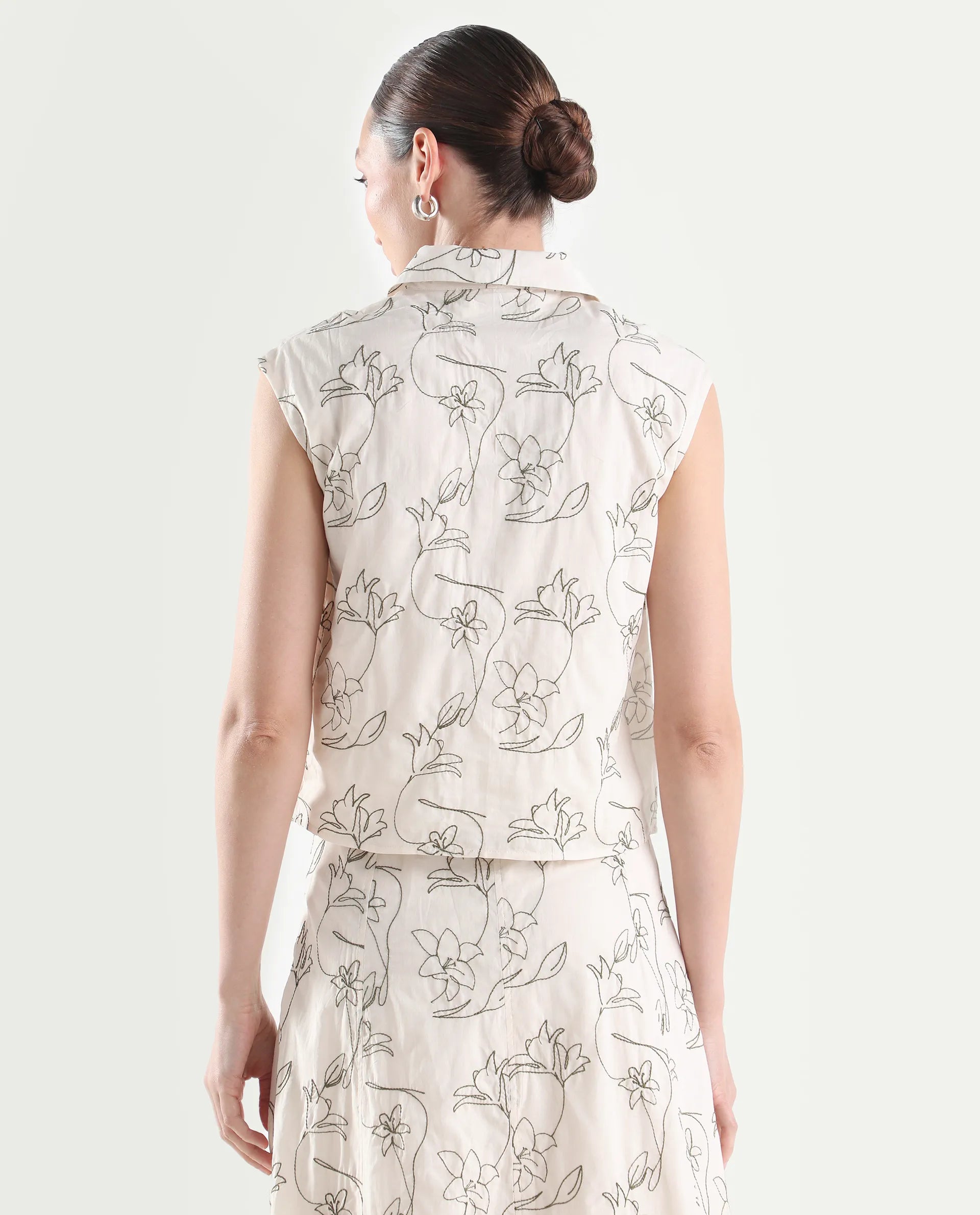 Rareism Women's Ateri-T Beige Cotton Half Sleeve Regular Fit Plain Top