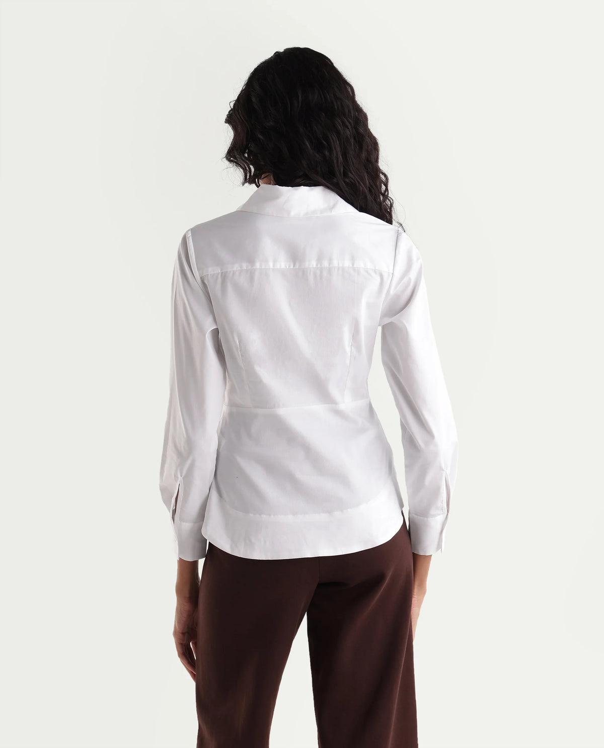 Rareism Women's Onio Off White Plain Cotton Blend Regular Long Sleeves Shirt
