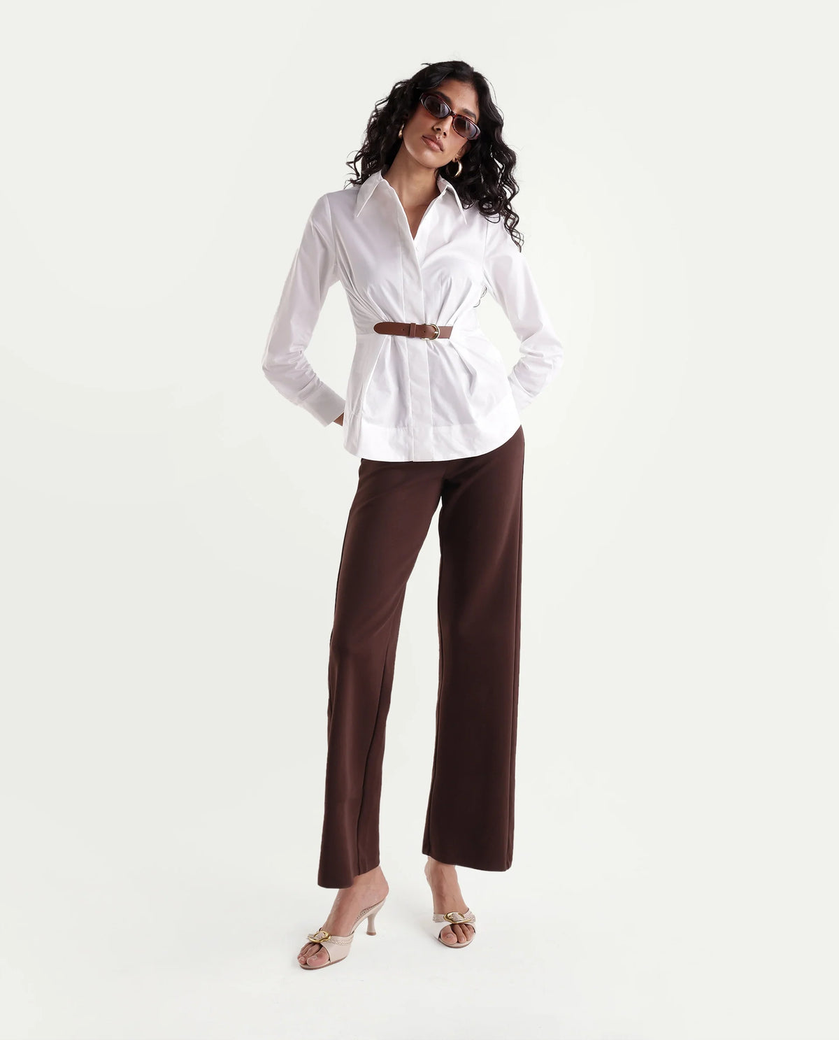 Rareism Women's Onio Off White Plain Cotton Blend Regular Long Sleeves Shirt