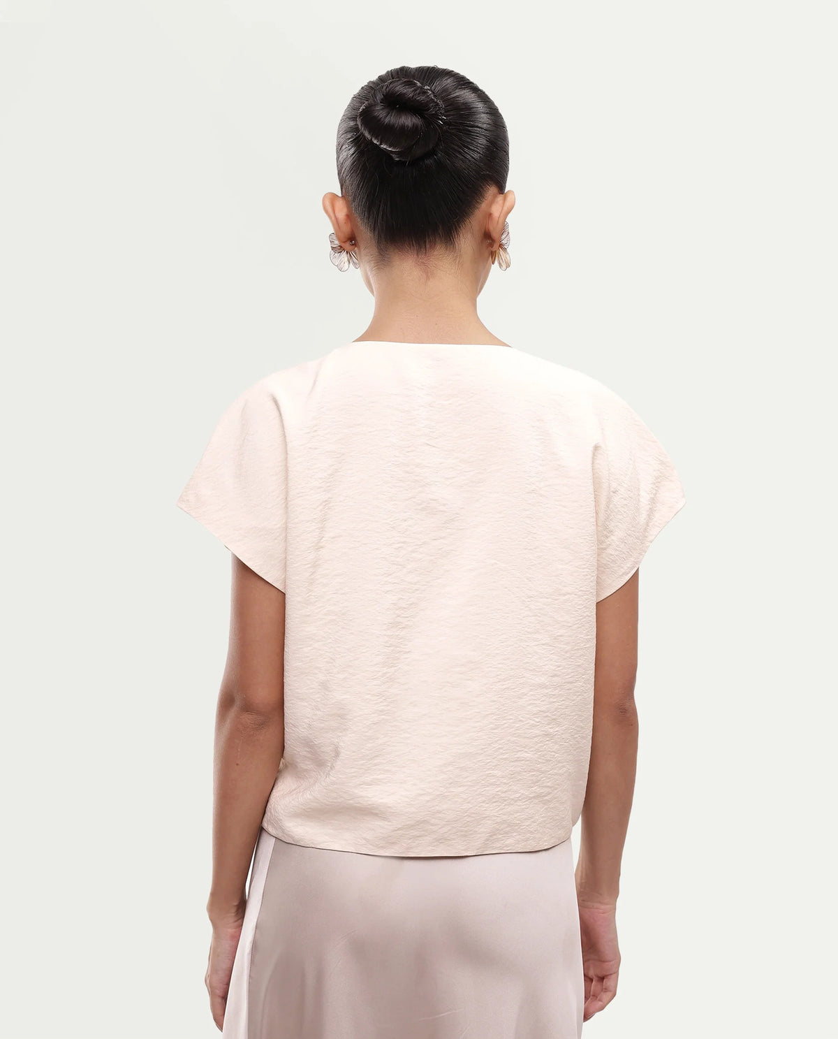 Rareism Women's Gena Beige Viscose Blend Button Regular Fit Top