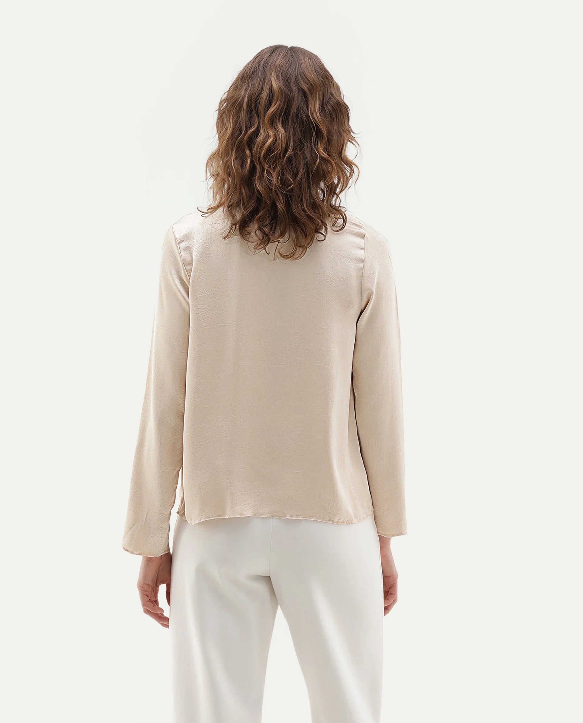 Rareism Women's Glan Beige Polyester Relaxed Fit Top