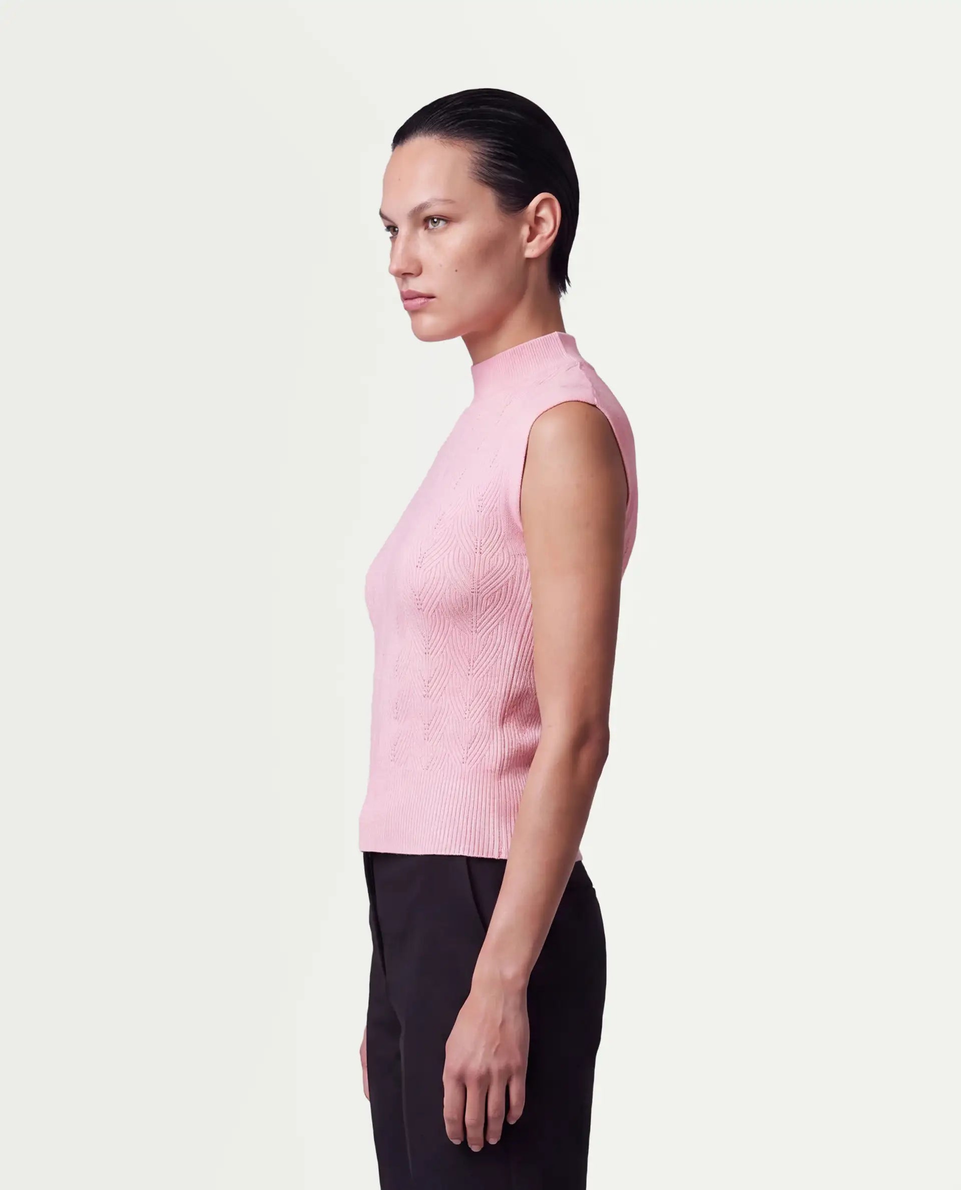 Rareism Women's Lixer Light Pink Viscose Blend Pull-On Relaxed Fit Top
