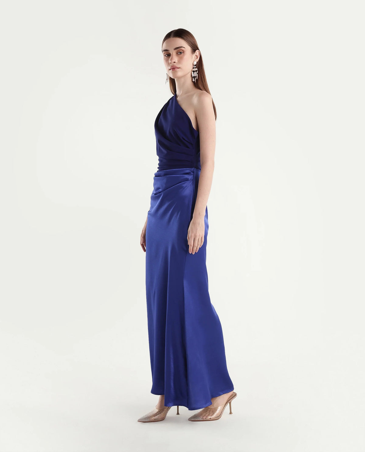 Rareism Women's Pache Navy Polyester Zipper Fitted Plain Dress - image 5
