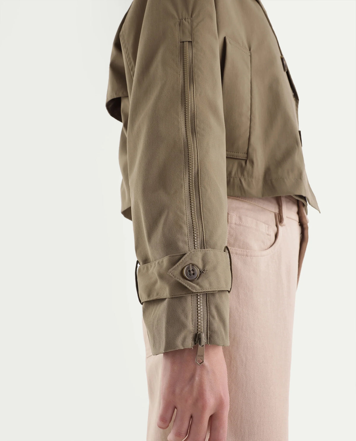 Rareism Women's Kim Beige Polyester Lapel Relaxed Solid Jacket - image 8