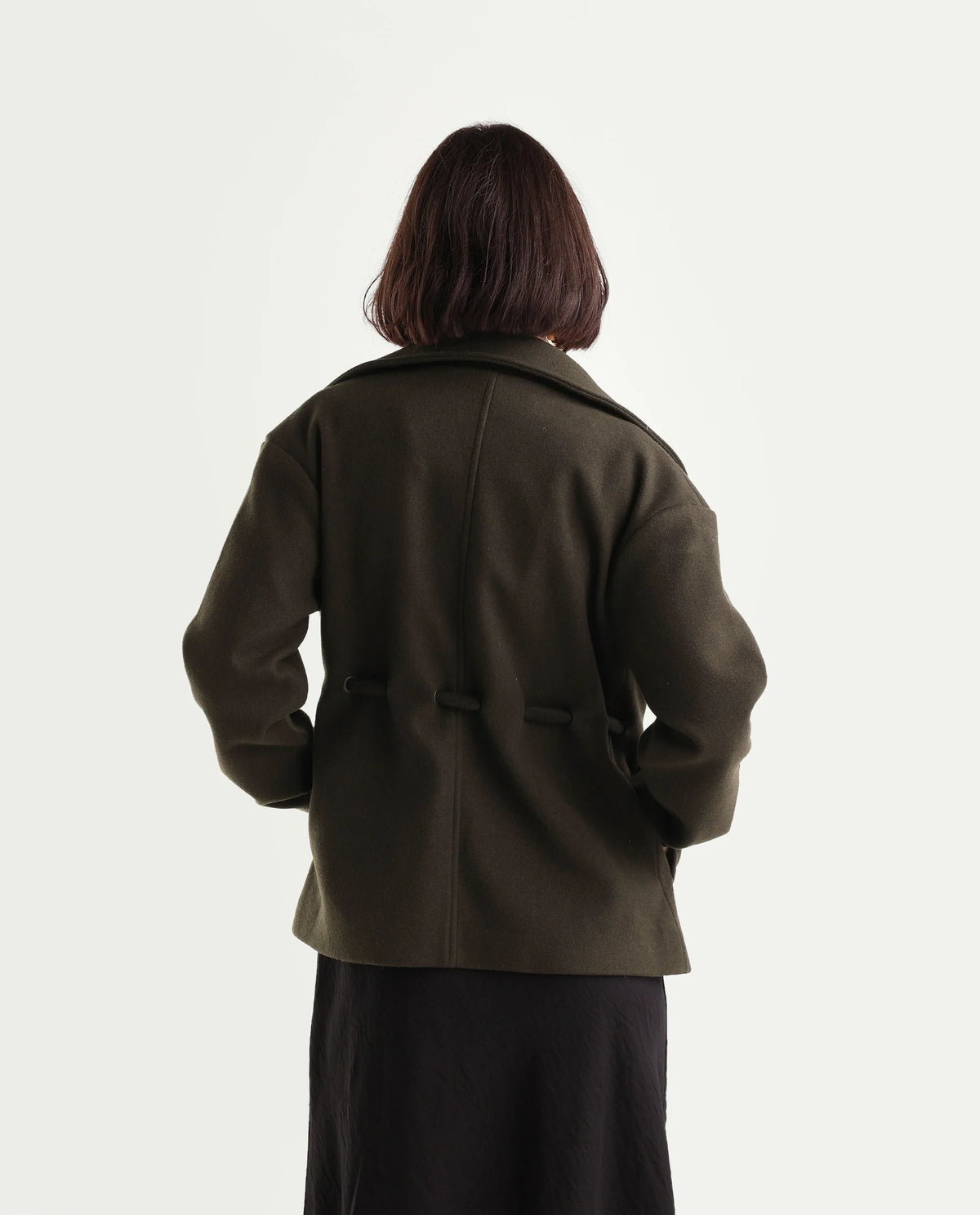 Rareism Women's Nittizaw26 Olive Polyester Blend Lapel Neck Snap Button Regular Plain Jacket - image 8