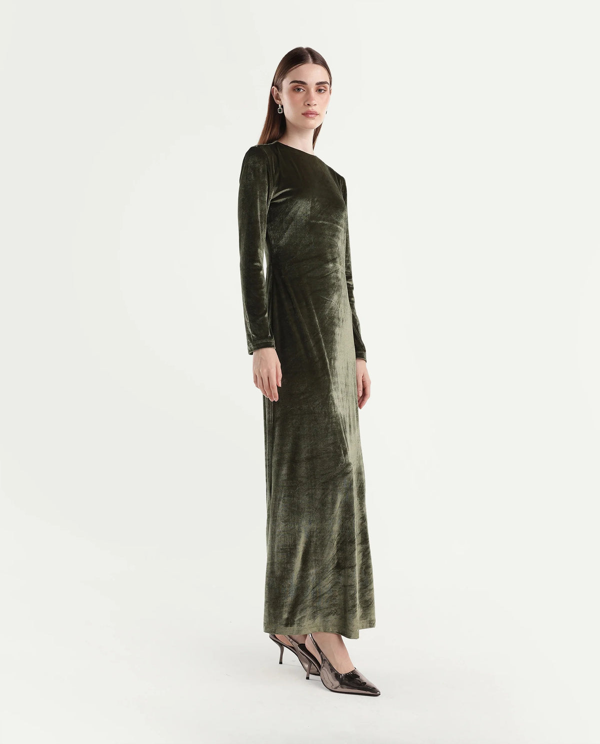 Rareism Women's Potonlo Dark Green Polyester Regular Fit Plain Dress - image 4
