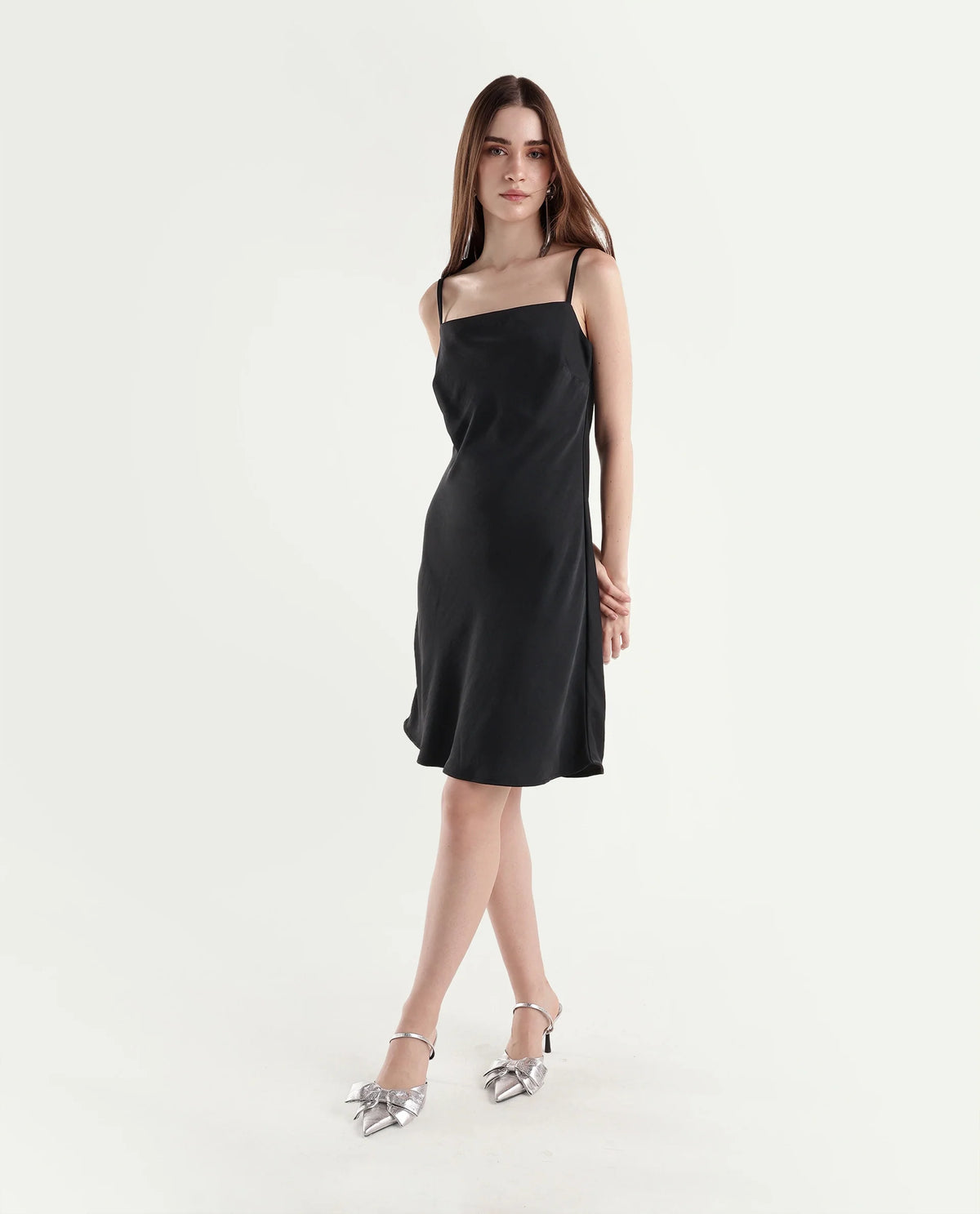 Rareism Women's Prya Black Polyester Regular Fit Sleeveless Dress - image 1
