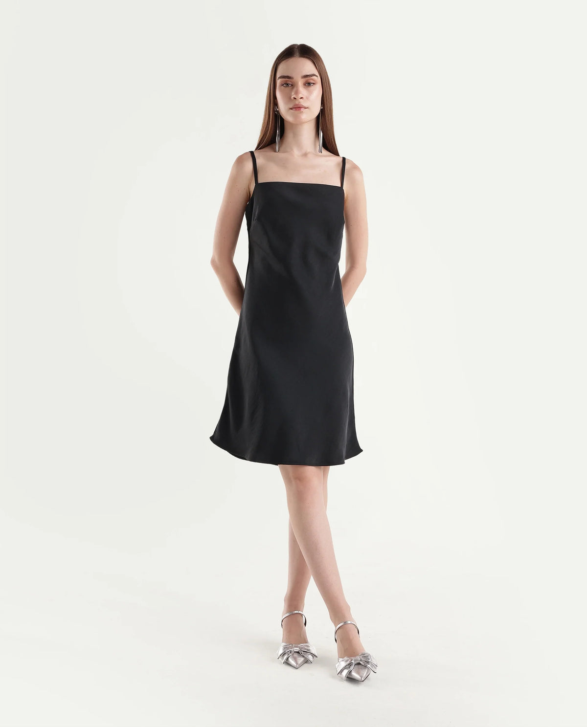 Rareism Women's Prya Black Polyester Regular Fit Sleeveless Dress - image 2
