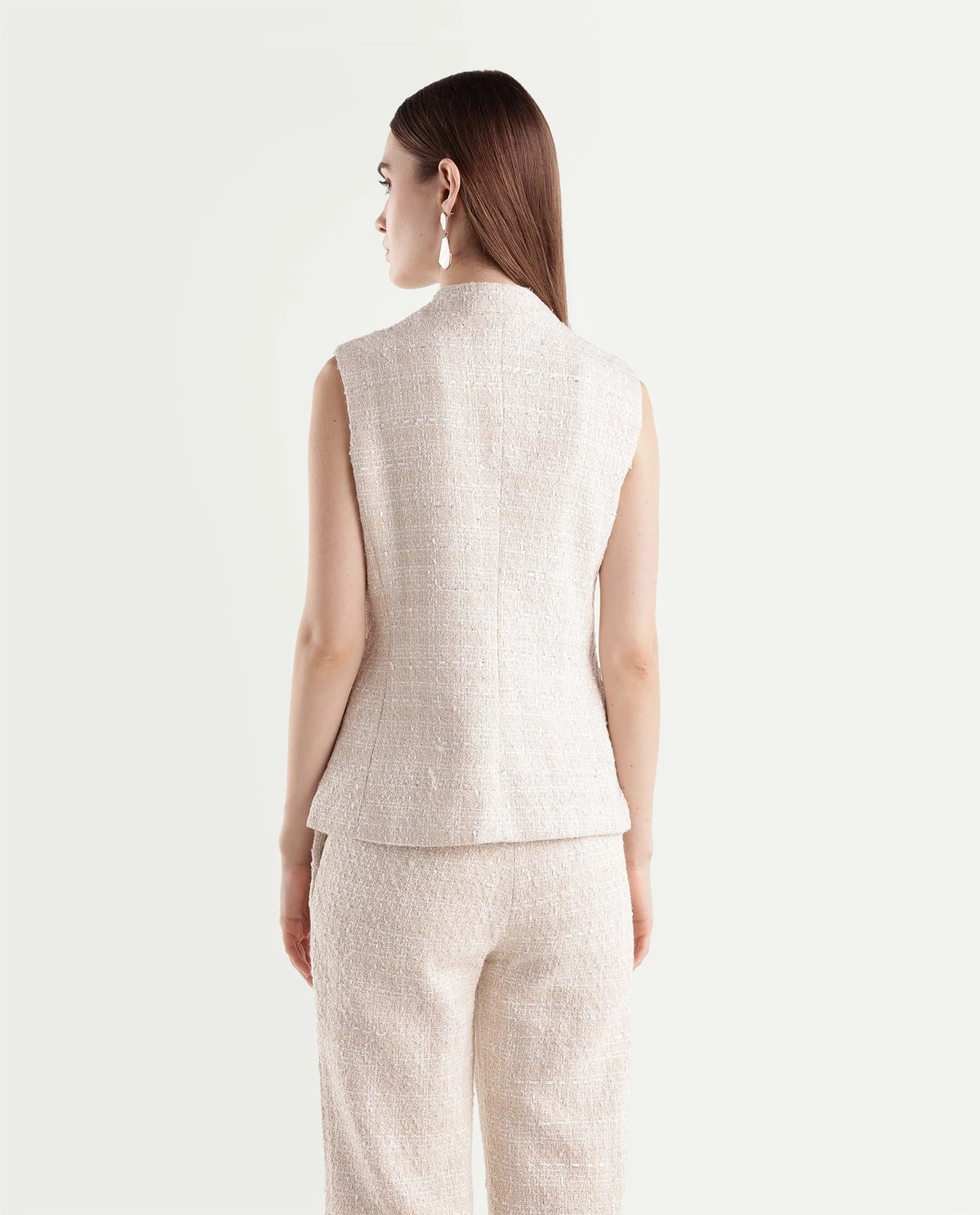 Rareism Women's Toat-T Off White Polyester Blend Mandarin Neck Regular Fit Waist Coat - image 7