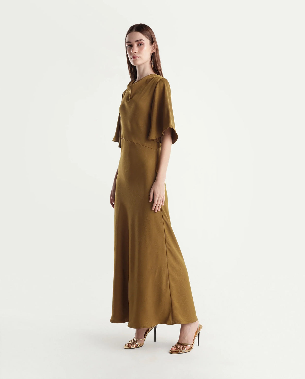 Rareism Women's Guilon Gold Polyester Regular Fit Dress - image 5