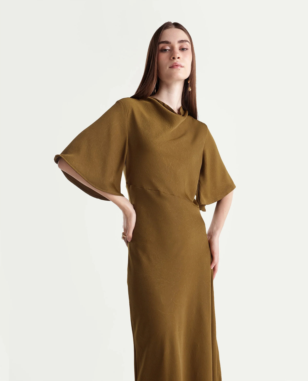 Rareism Women's Guilon Gold Polyester Regular Fit Dress - image 6