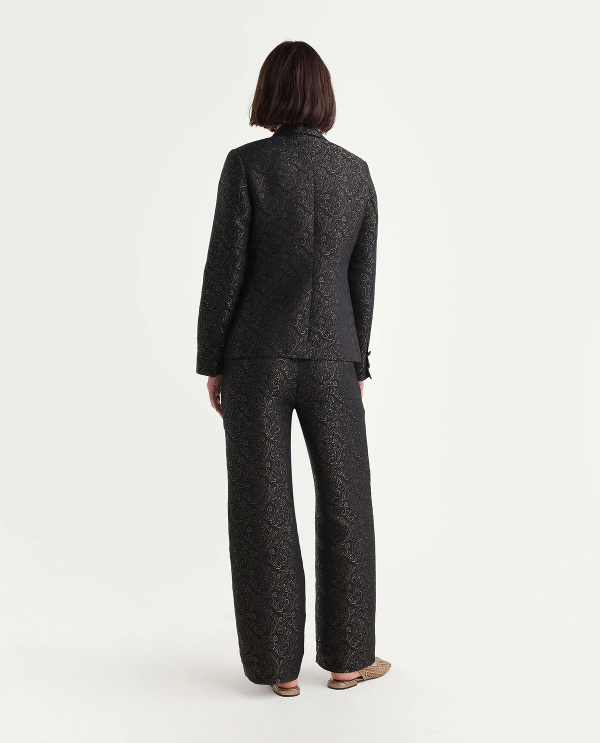 Rareism Women's Xavant-B Black Polyester Blend Wide Jacquard Trouser - image 7