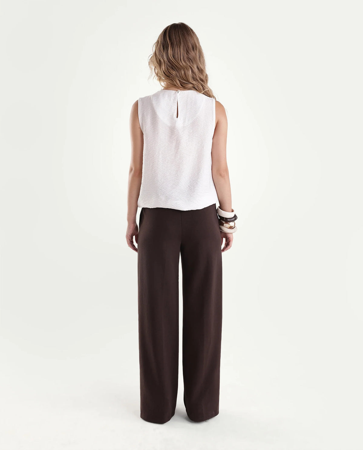 Rareism Womens Pilot-B Dark Brown Modal Blend Straight Plain Track Pant
