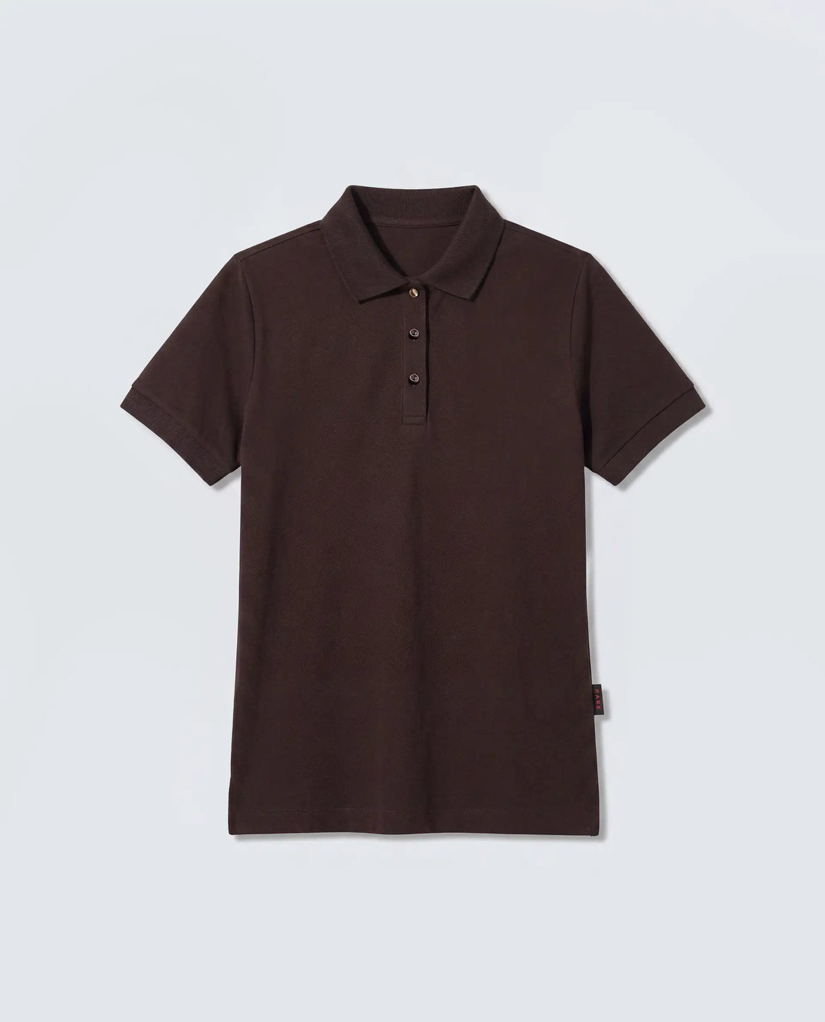 Rareism Women's Basic Rr-Corp-Elane Dark Brown Cotton Blend Collar Regular Plain Polo