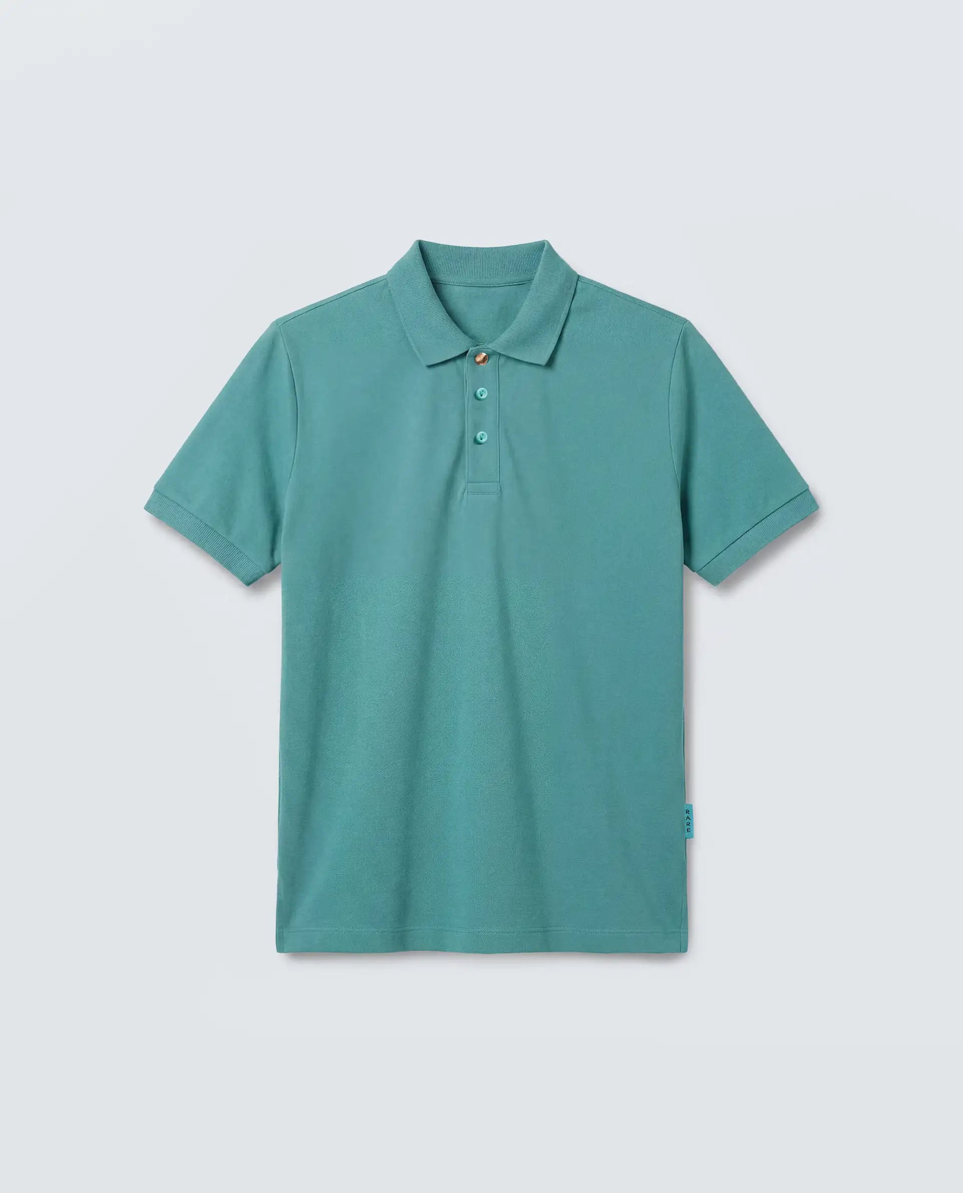 Rareism Women's Basic Rr-Corp-Elane Green Cotton CollaredRegular Plain Polo
