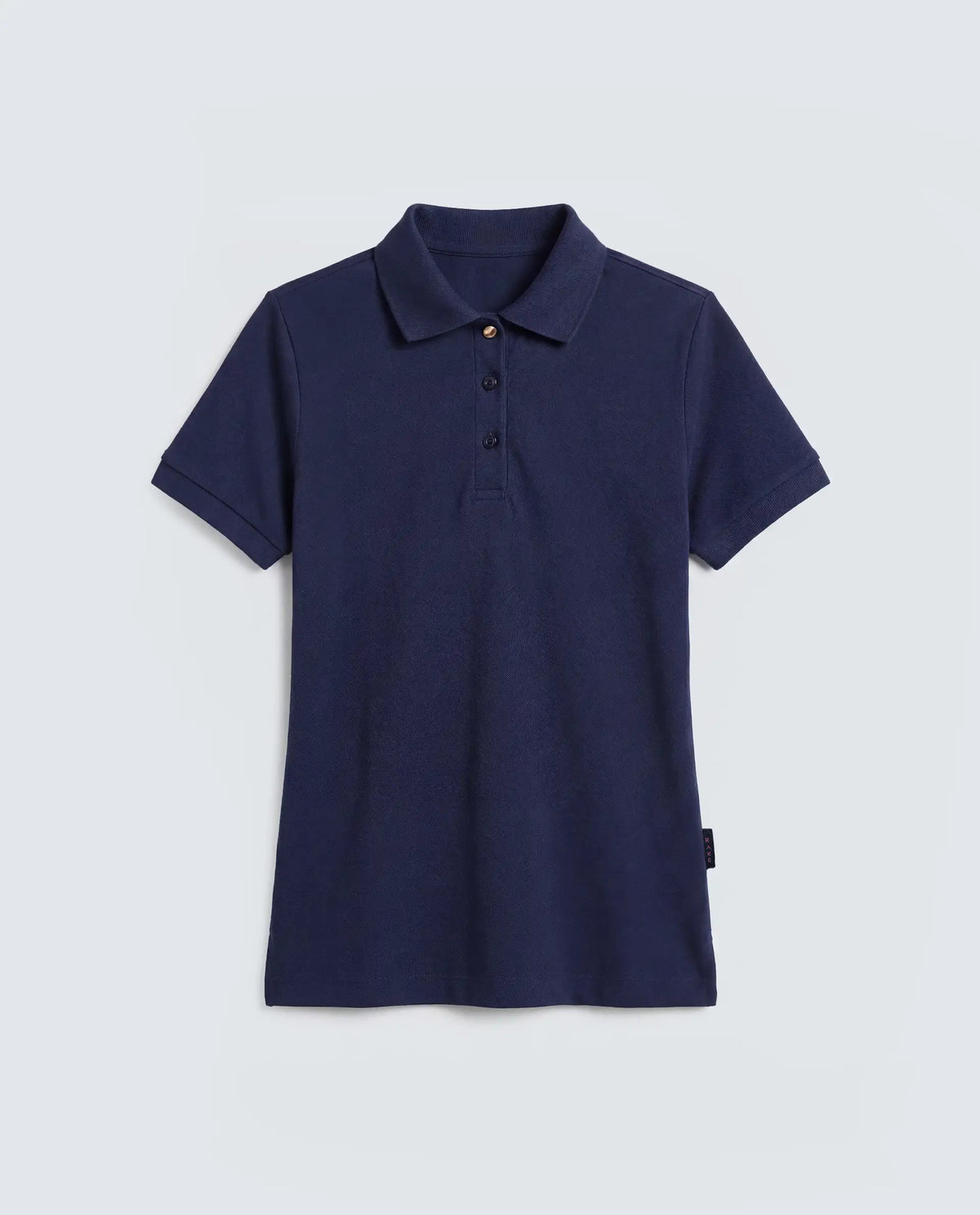 Rareism Women's Basic Rr-Corp-Elane Navy Cotton CollaredRegular Plain Polo