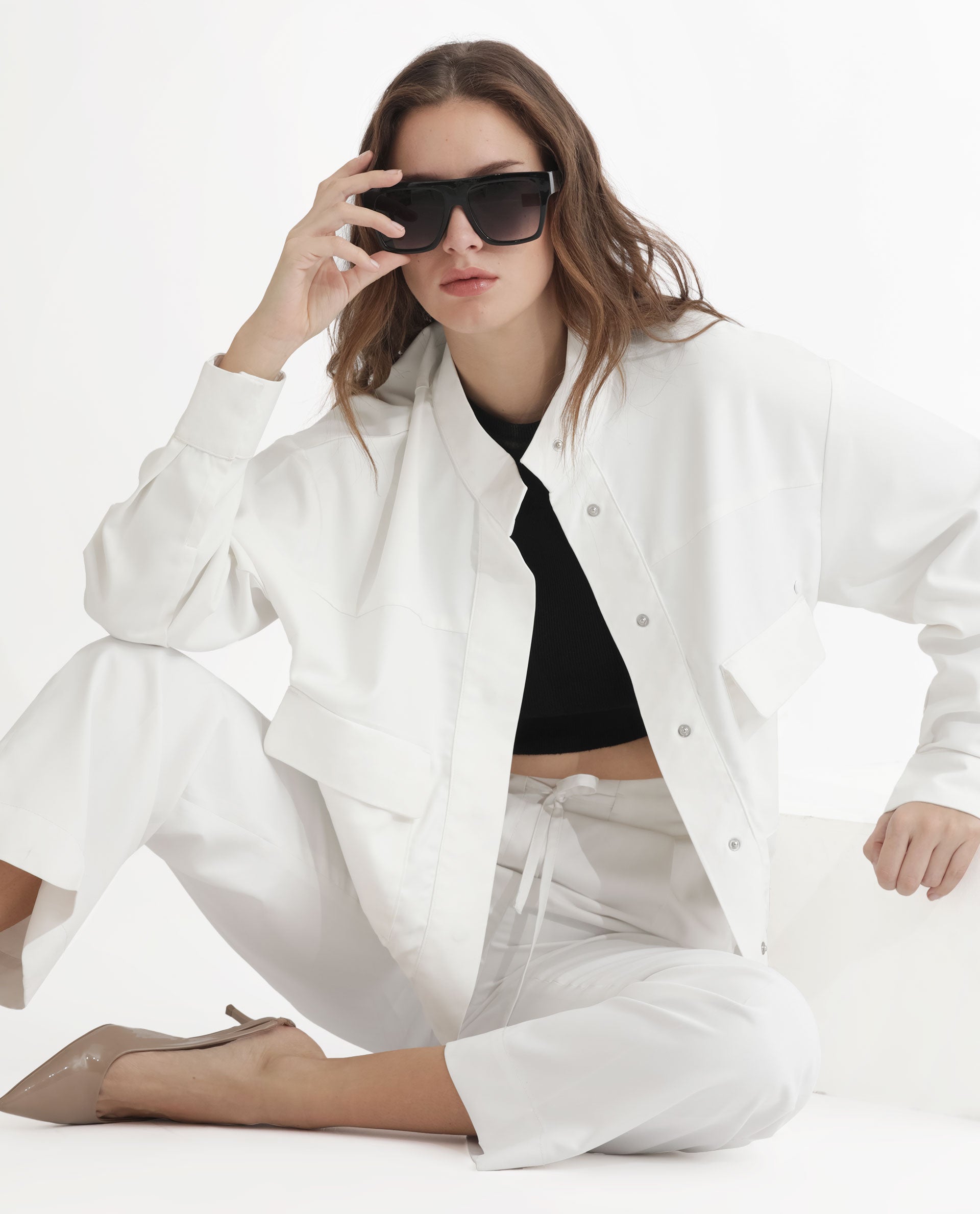 Buy Off White Jackets & Coats for Women by ELLE Online | Ajio.com