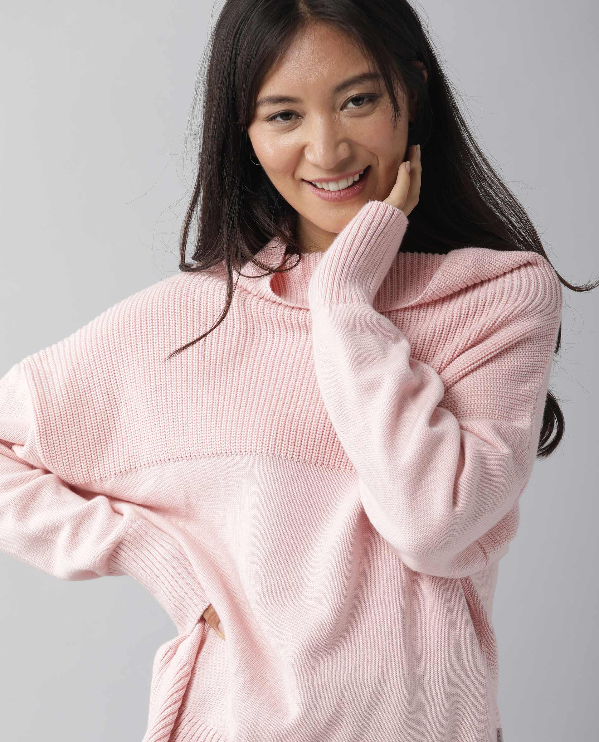 Rareism Women Skyline Pink Top Full Sleeves