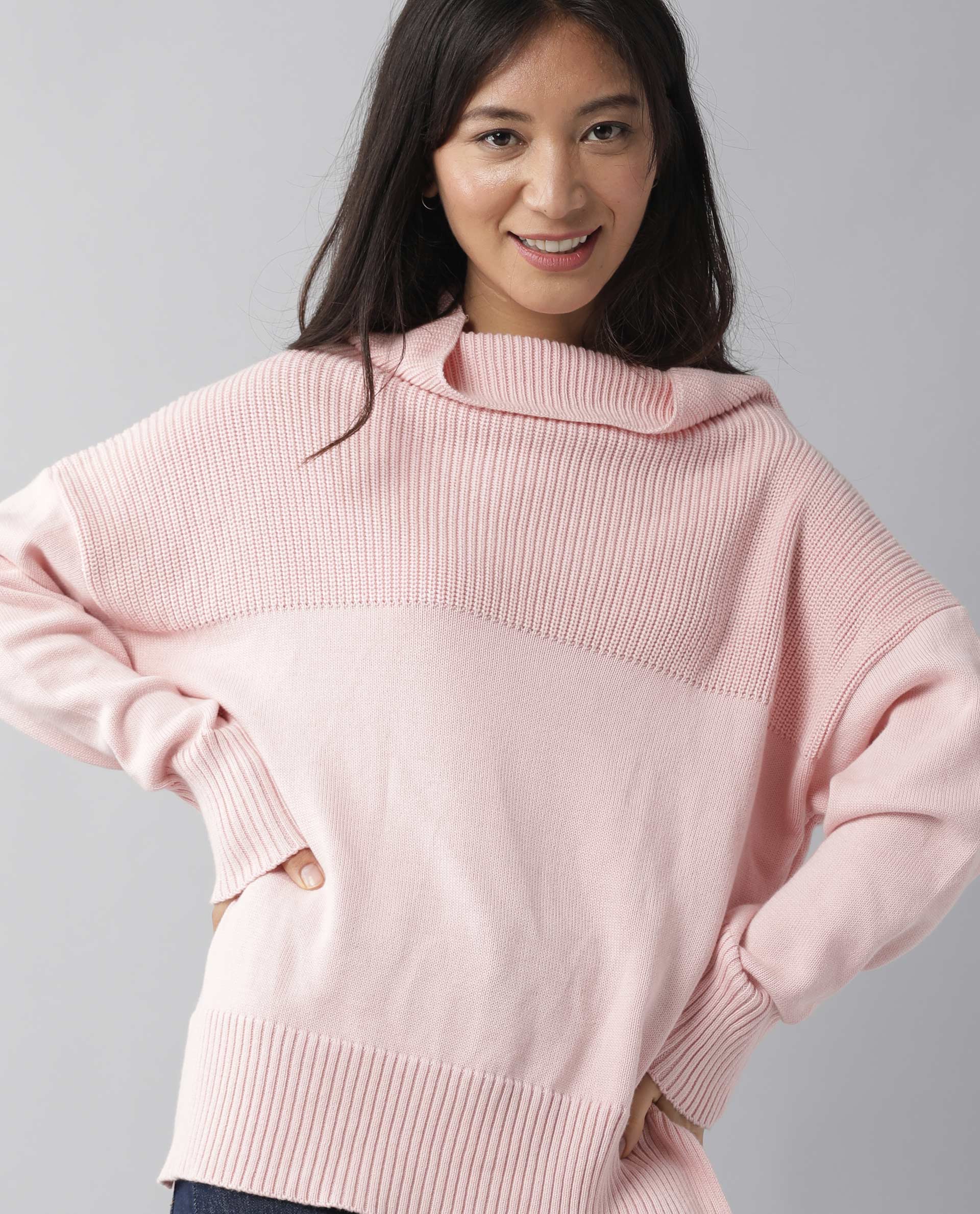 Rareism Women Skyline Pink Top Full Sleeves