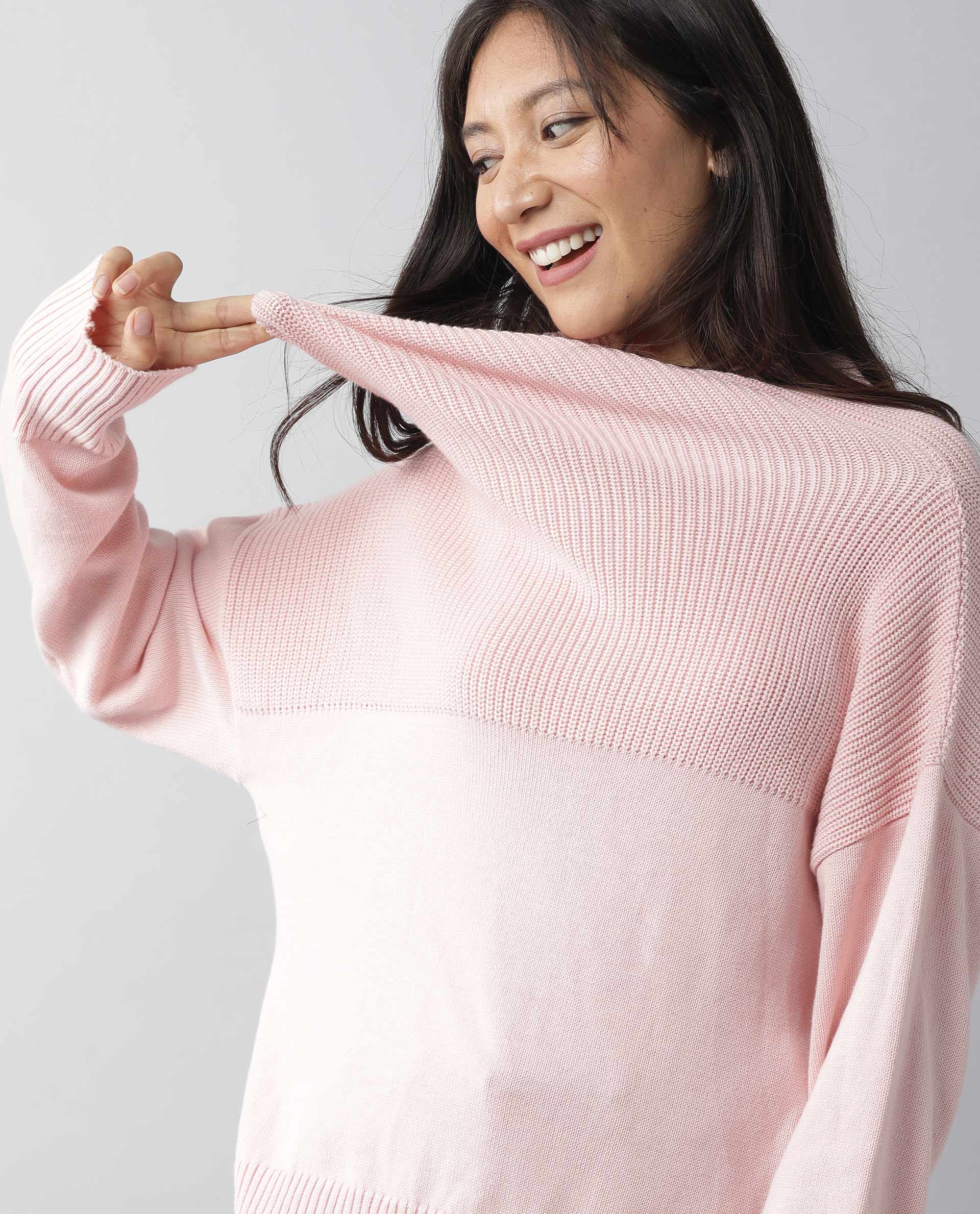 Rareism Women Skyline Pink Top Full Sleeves