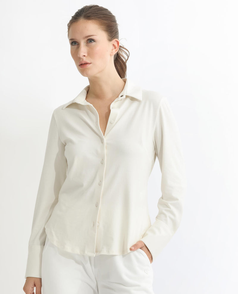 Rareism Women Spie Off White  Regular Sleeve Collared Neck Solid Shirt