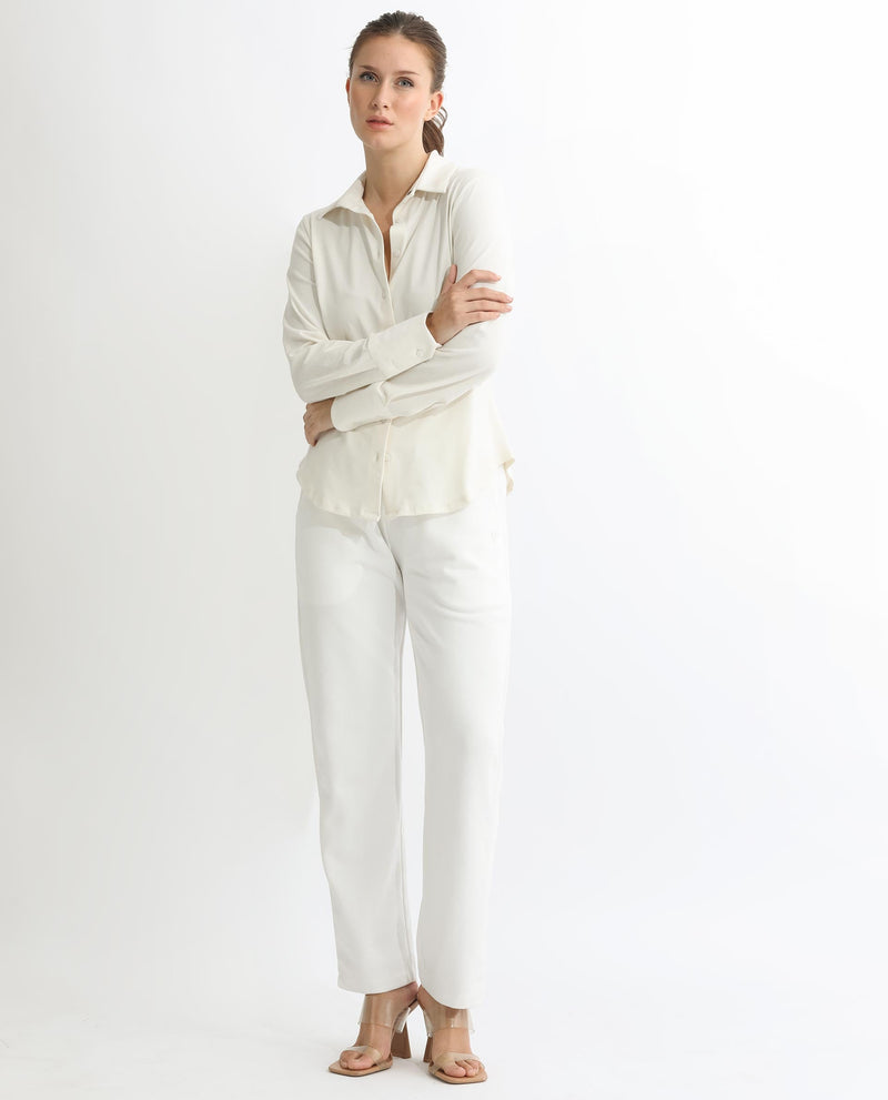 Rareism Women Spie Off White  Regular Sleeve Collared Neck Solid Shirt