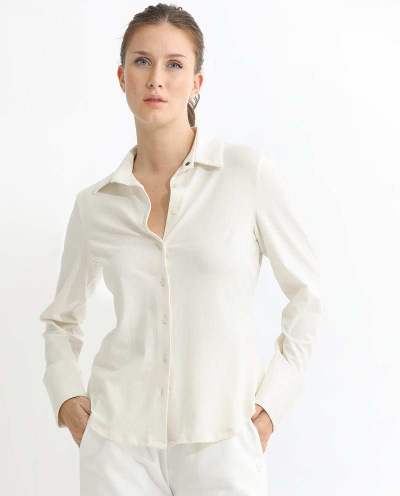 Rareism Women Spie Off White  Regular Sleeve Collared Neck Solid Shirt