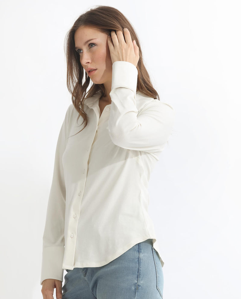 Rareism Women Spie Off White  Regular Sleeve Collared Neck Solid Shirt