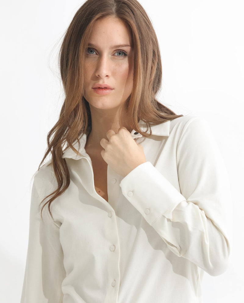 Rareism Women Spie Off White  Regular Sleeve Collared Neck Solid Shirt