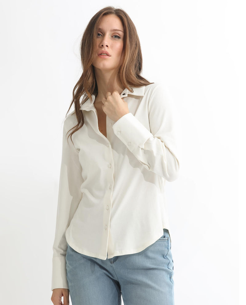 Rareism Women Spie Off White  Regular Sleeve Collared Neck Solid Shirt