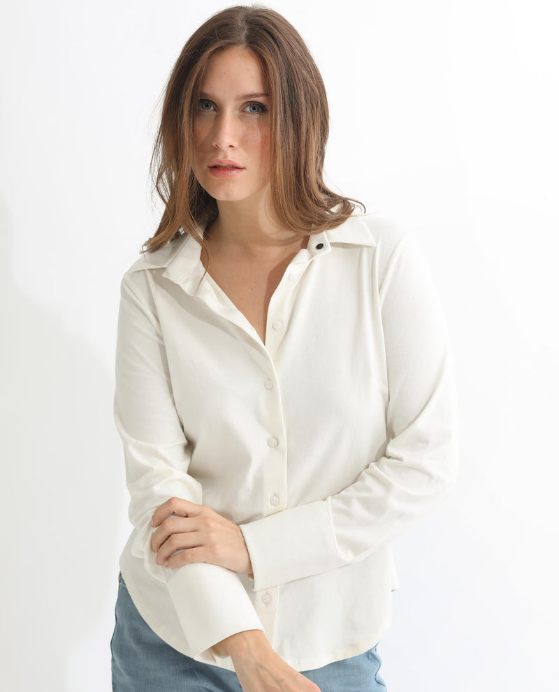 Rareism Women Spie Off White  Regular Sleeve Collared Neck Solid Shirt