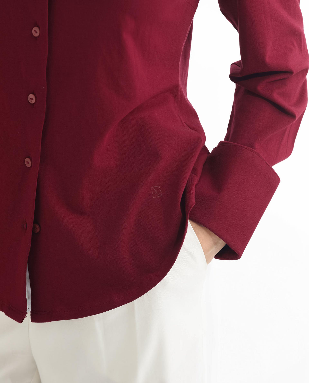 Rareism Women Spie Maroon  Regular Sleeve Collared Neck Solid Shirt