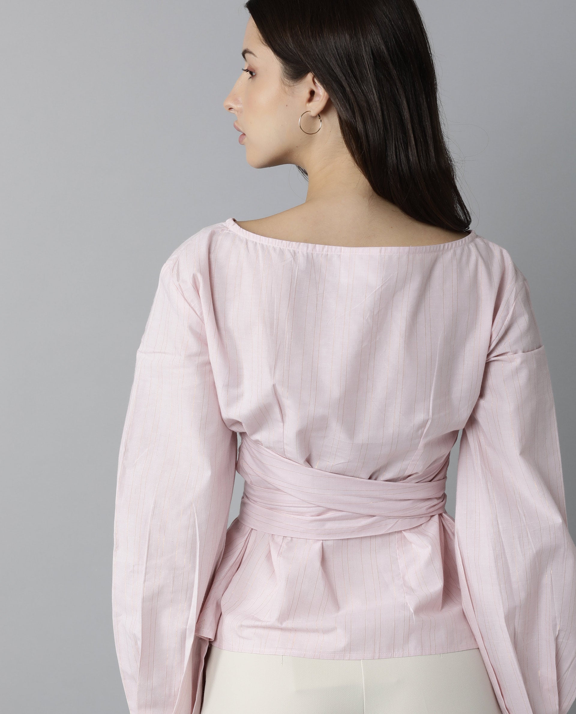 Rareism Women Tackle Pink Top Full Sleeves Solid