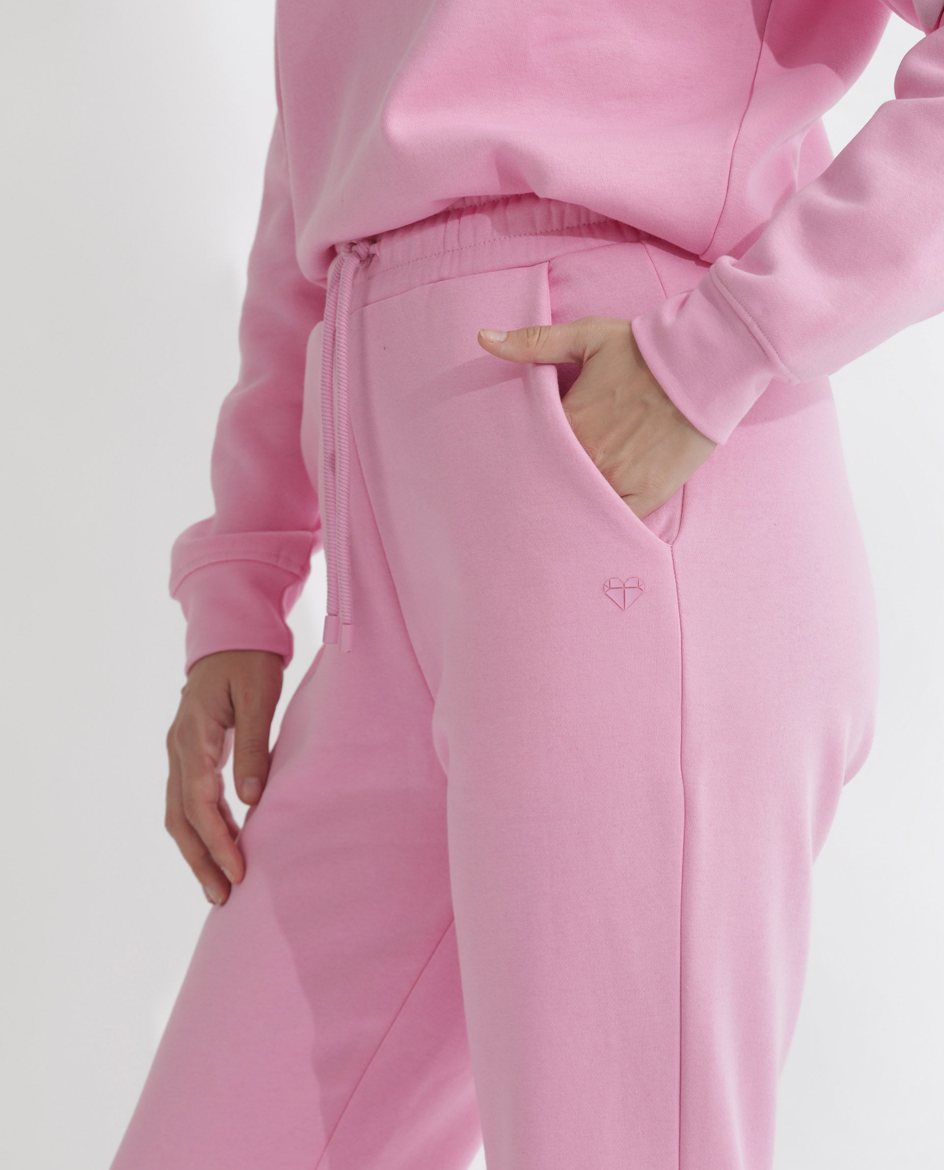 Rareism Women's Terac F Light Pink Polyester Blend Plain Ankle Length Regular Fit Track Pant