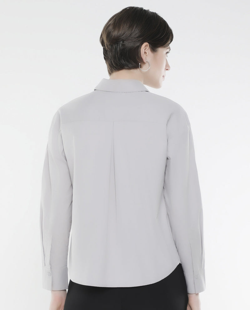 Rareism Women Uiko Grey Plain Shirt