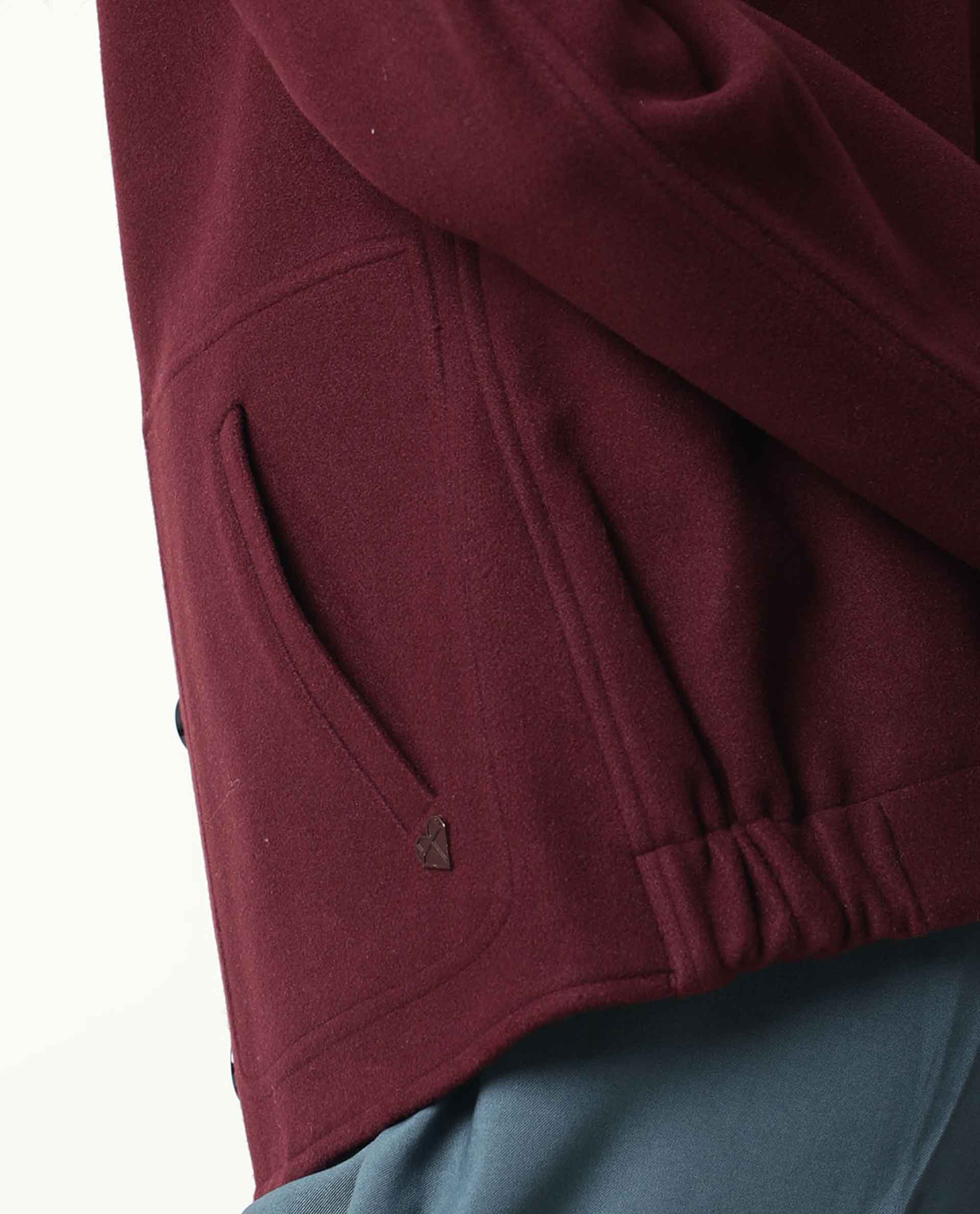 Rareism Women Comico Maroon Polyester Fabric Full Sleeves Solid Mandarin Collar Jacket