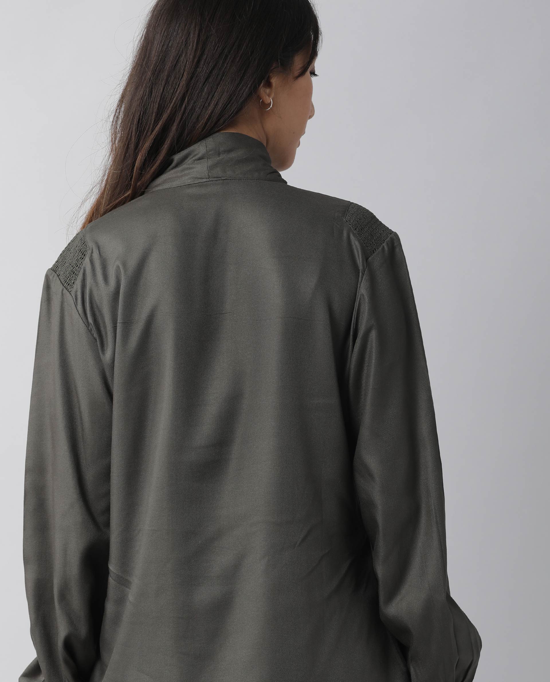 Rareism Women Wint Olive Top Full Sleeves Solid