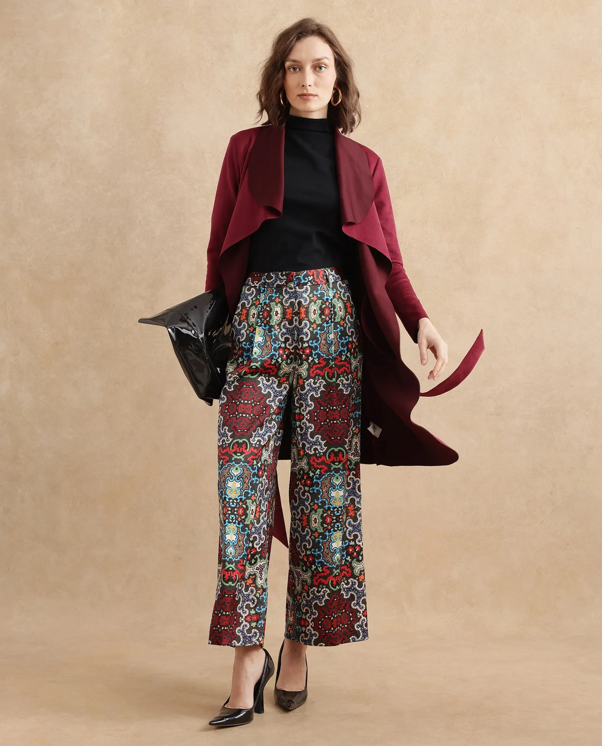Rareism Women Xiu Dark Multi Na Trouser