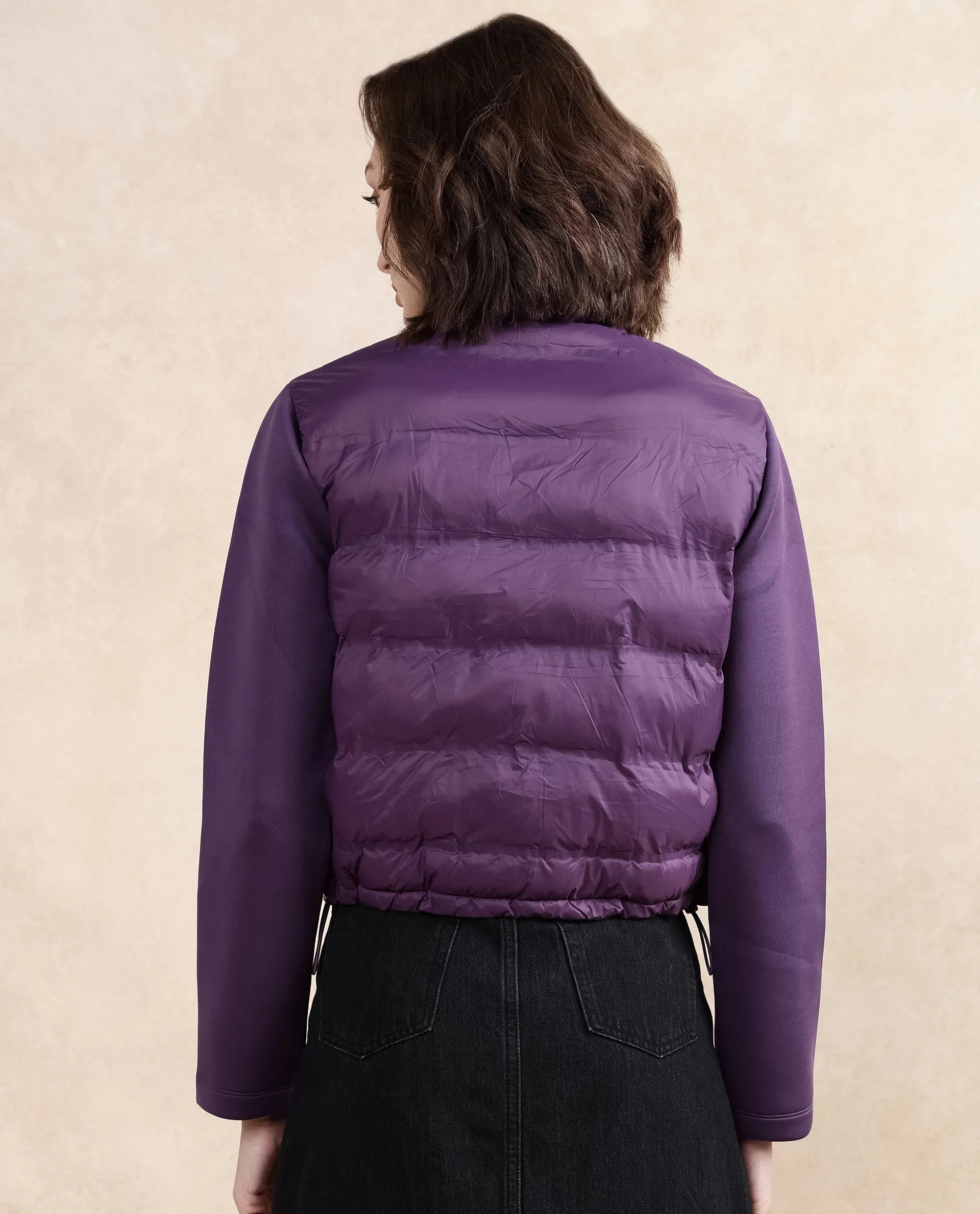 Rareism Women's Stand Collar Plain Regular Fit Jacket